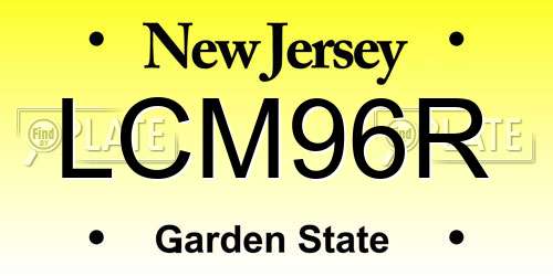 LCM96R New Jersey License Plate