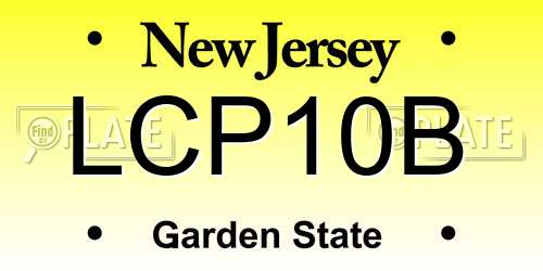 LCP10B New Jersey License Plate