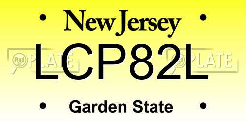 LCP82L New Jersey License Plate