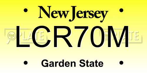 LCR70M New Jersey License Plate