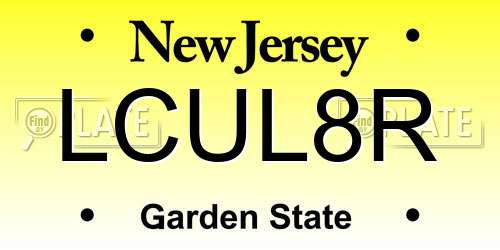 LCUL8R New Jersey License Plate