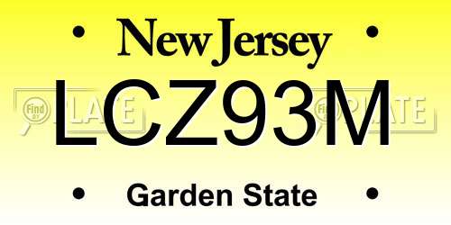 LCZ93M New Jersey License Plate