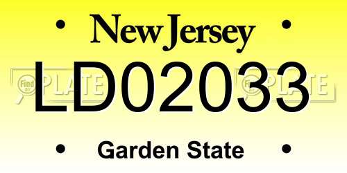 LD02033 New Jersey License Plate