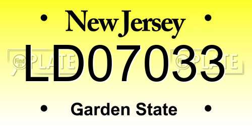 LD07033 New Jersey License Plate