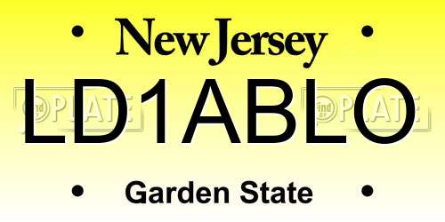 LD1ABLO New Jersey License Plate
