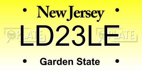 LD23LE New Jersey License Plate
