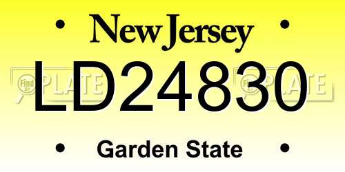 LD24830 New Jersey License Plate