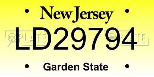 LD29794 New Jersey License Plate