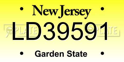LD39591 New Jersey License Plate