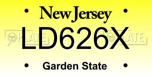 LD626X New Jersey License Plate