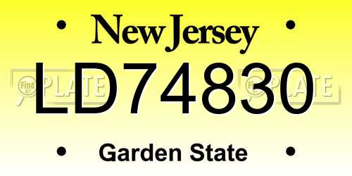 LD74830 New Jersey License Plate
