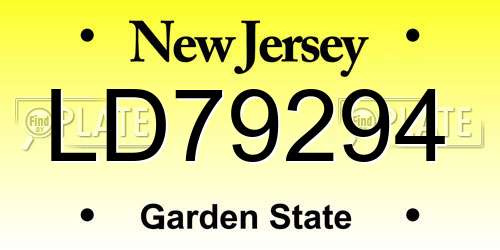 LD79294 New Jersey License Plate