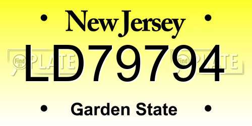 LD79794 New Jersey License Plate