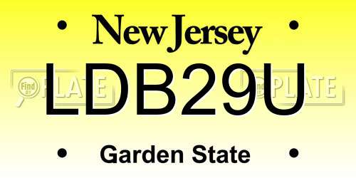 LDB29U New Jersey License Plate