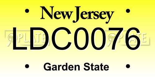 LDC0076 New Jersey License Plate