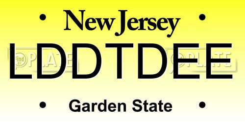 LDDTDEE New Jersey License Plate
