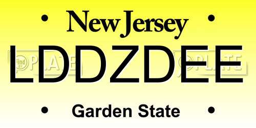 LDDZDEE New Jersey License Plate