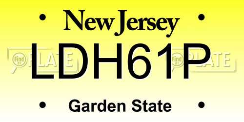 LDH61P New Jersey License Plate