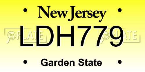 LDH779 New Jersey License Plate