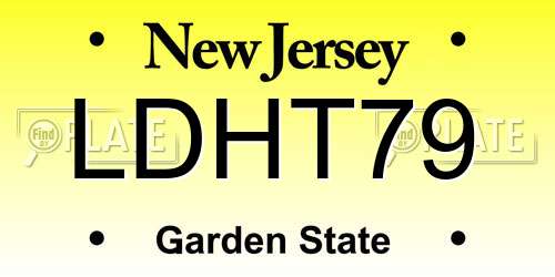 LDHT79 New Jersey License Plate