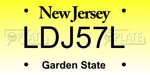 LDJ57L New Jersey License Plate