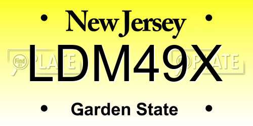 LDM49X New Jersey License Plate