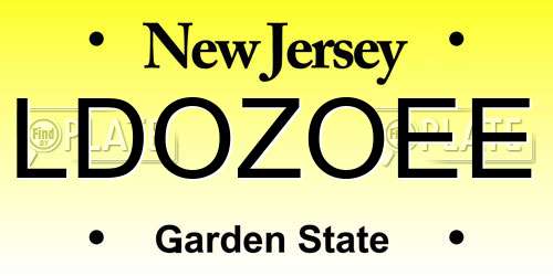 LDOZOEE New Jersey License Plate