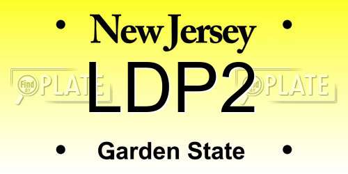 LDP2 New Jersey License Plate