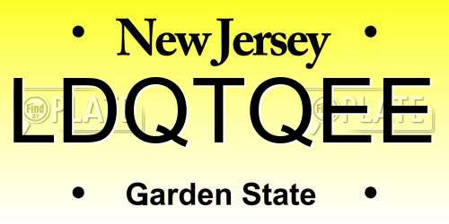 LDQTQEE New Jersey License Plate