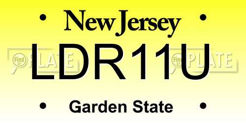 LDR11U New Jersey License Plate