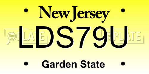 LDS79U New Jersey License Plate