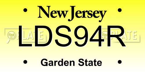 LDS94R New Jersey License Plate