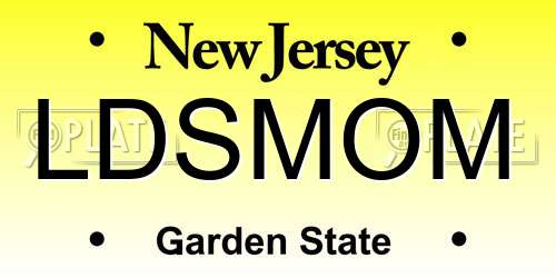 LDSMOM New Jersey License Plate
