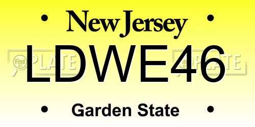 LDWE46 New Jersey License Plate