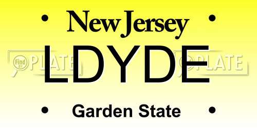LDYDE New Jersey License Plate