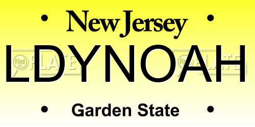 LDYNOAH New Jersey License Plate