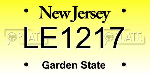 LE1217 New Jersey License Plate