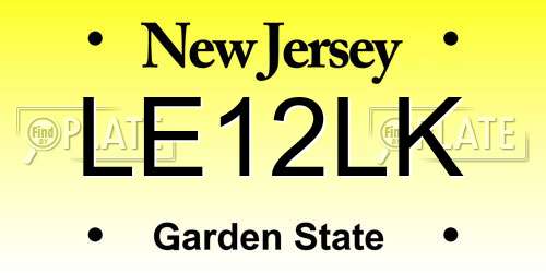 LE12LK New Jersey License Plate