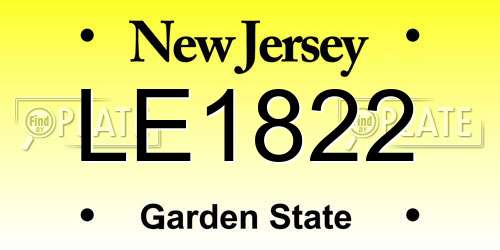 LE1822 New Jersey License Plate