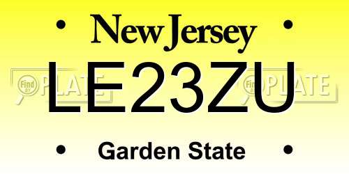 LE23ZU New Jersey License Plate