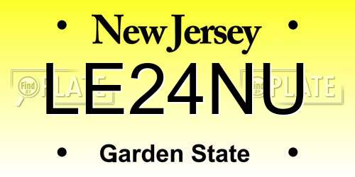 LE24NU New Jersey License Plate