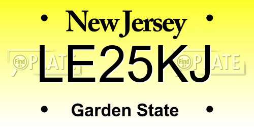 LE25KJ New Jersey License Plate