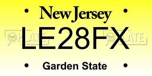LE28FX New Jersey License Plate