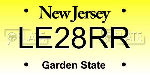 LE28RR New Jersey License Plate