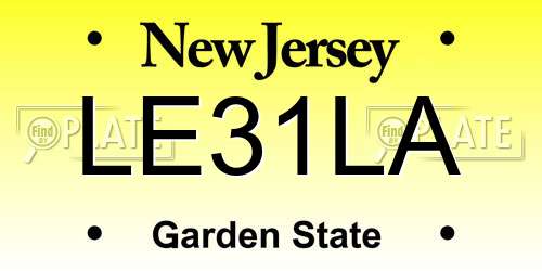 LE31LA New Jersey License Plate