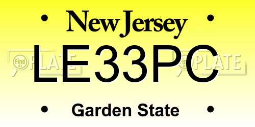 LE33PC New Jersey License Plate