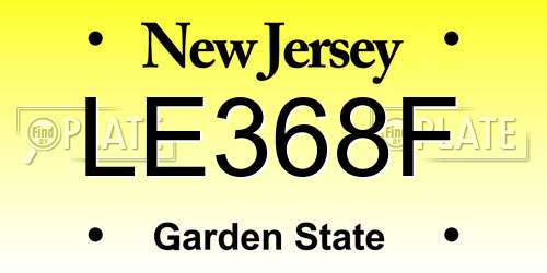 LE368F New Jersey License Plate