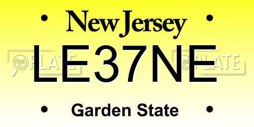 LE37NE New Jersey License Plate