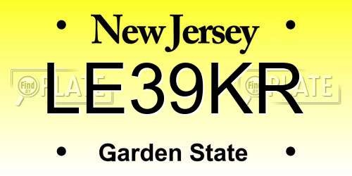 LE39KR New Jersey License Plate