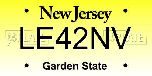 LE42NV New Jersey License Plate